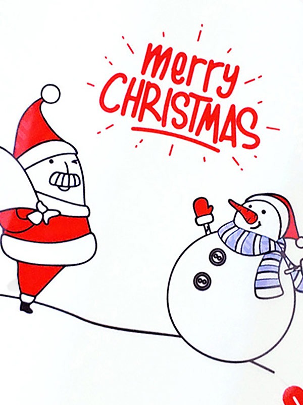 수영사랑 산타와 눈사람 크리스마스 에디션 실리콘 수모 SLSC-041 WHT